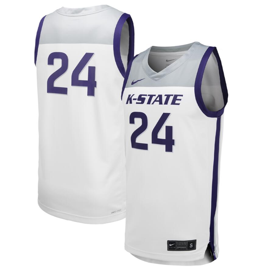 Men Unisex Nike 23 White Kansas State Wildcats Team Replica Basketball Jersey